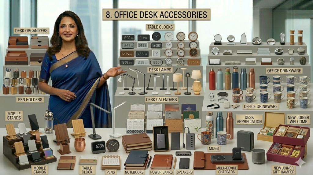 employee welcome kits in Hyderabad with branded office accessories bags bottles and onboarding essentials