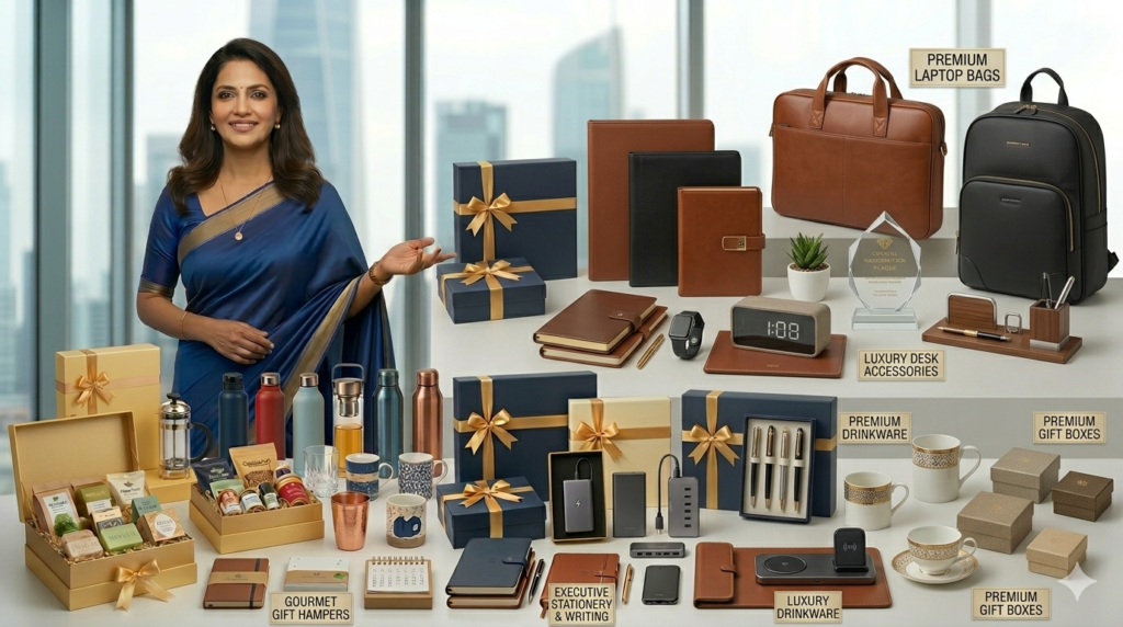 Client appreciation corporate gifts including premium gift sets, drinkware, tech gadgets and executive accessories