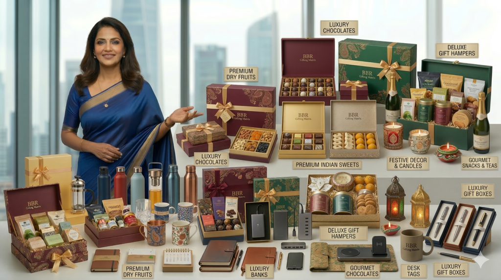 corporate gift hampers in Hyderabad including premium dry fruits chocolates festive gifts and luxury packaging