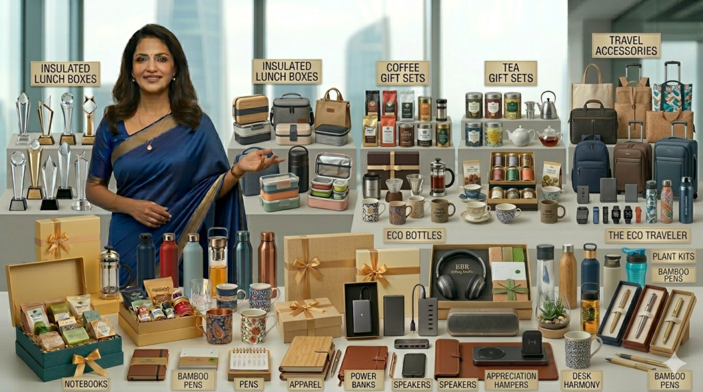 Promotional corporate gifts including branded merchandise, drinkware, tech gadgets and eco friendly products