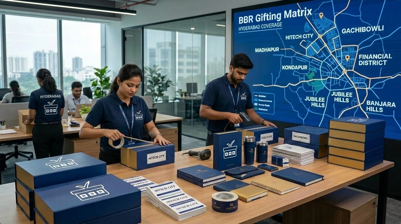 customized corporate gifts in Hyderabad with logo printing and premium branded packaging